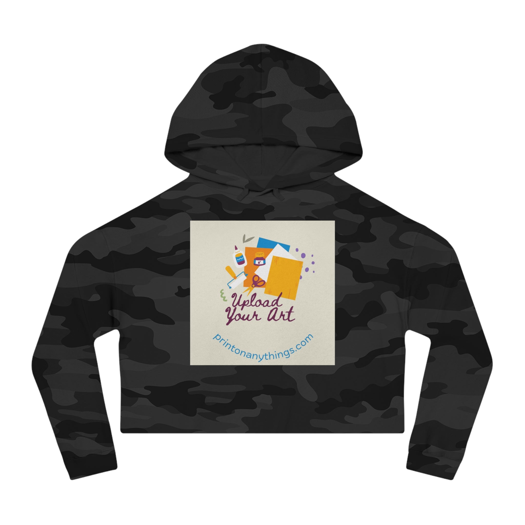 Custom Women’s Cropped Hooded Sweatshirt – Upload Your Art Design