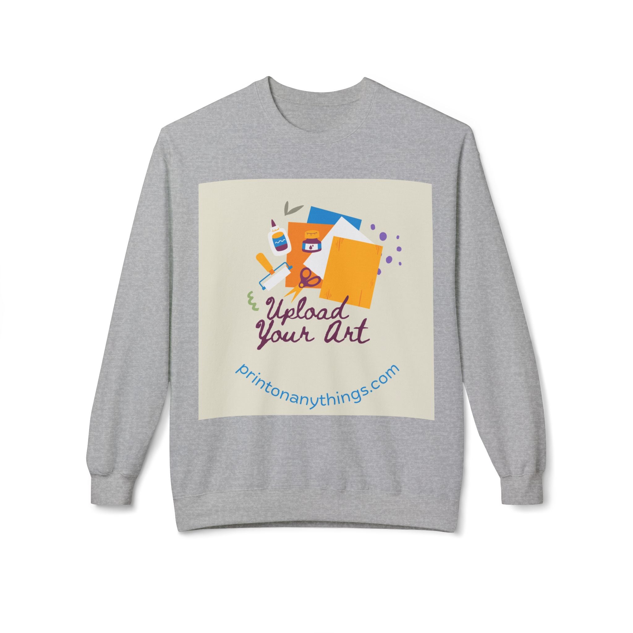 Custom Art Upload Crewneck Sweatshirt - Personalized Fleece Sweater