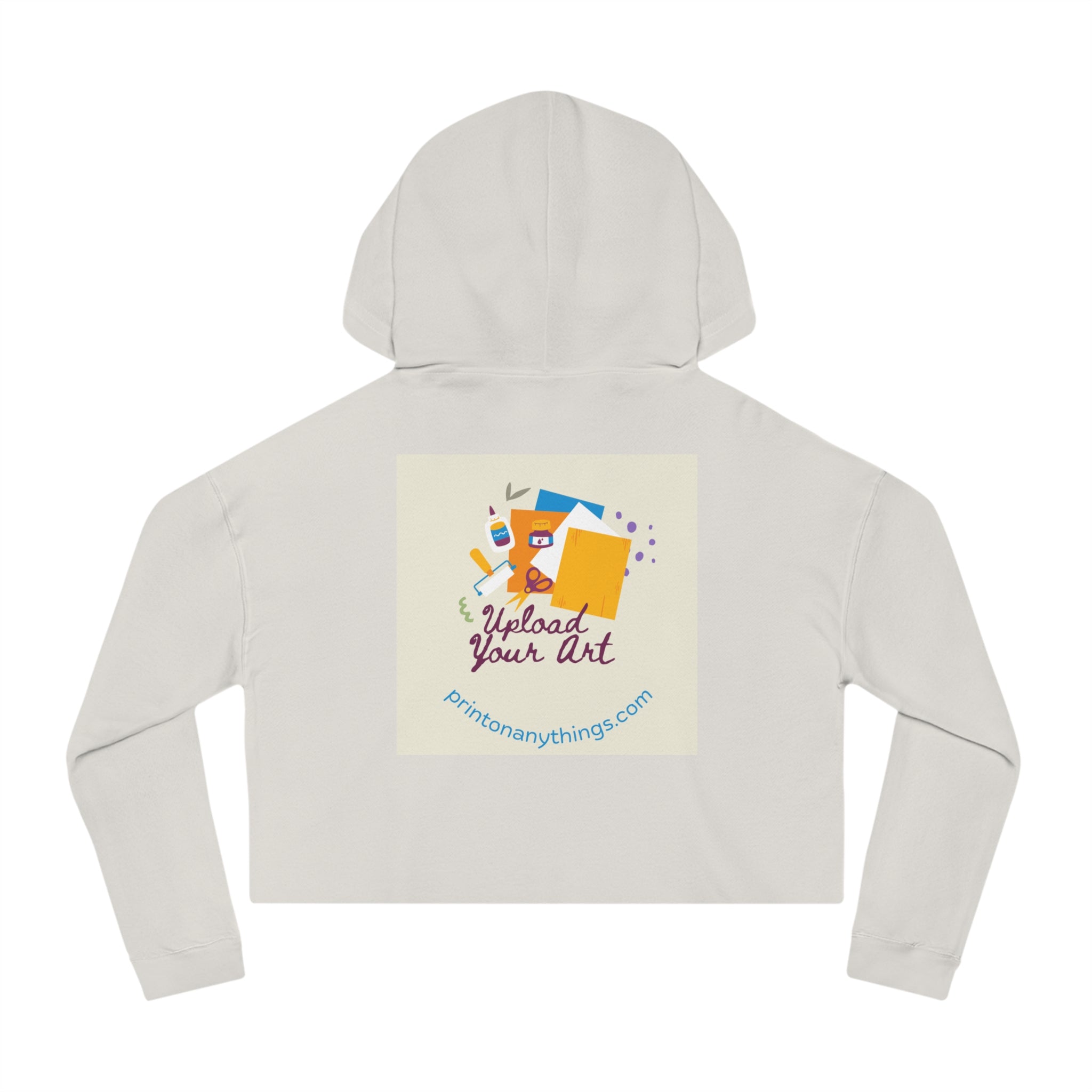 Custom Women’s Cropped Hooded Sweatshirt – Upload Your Art Design