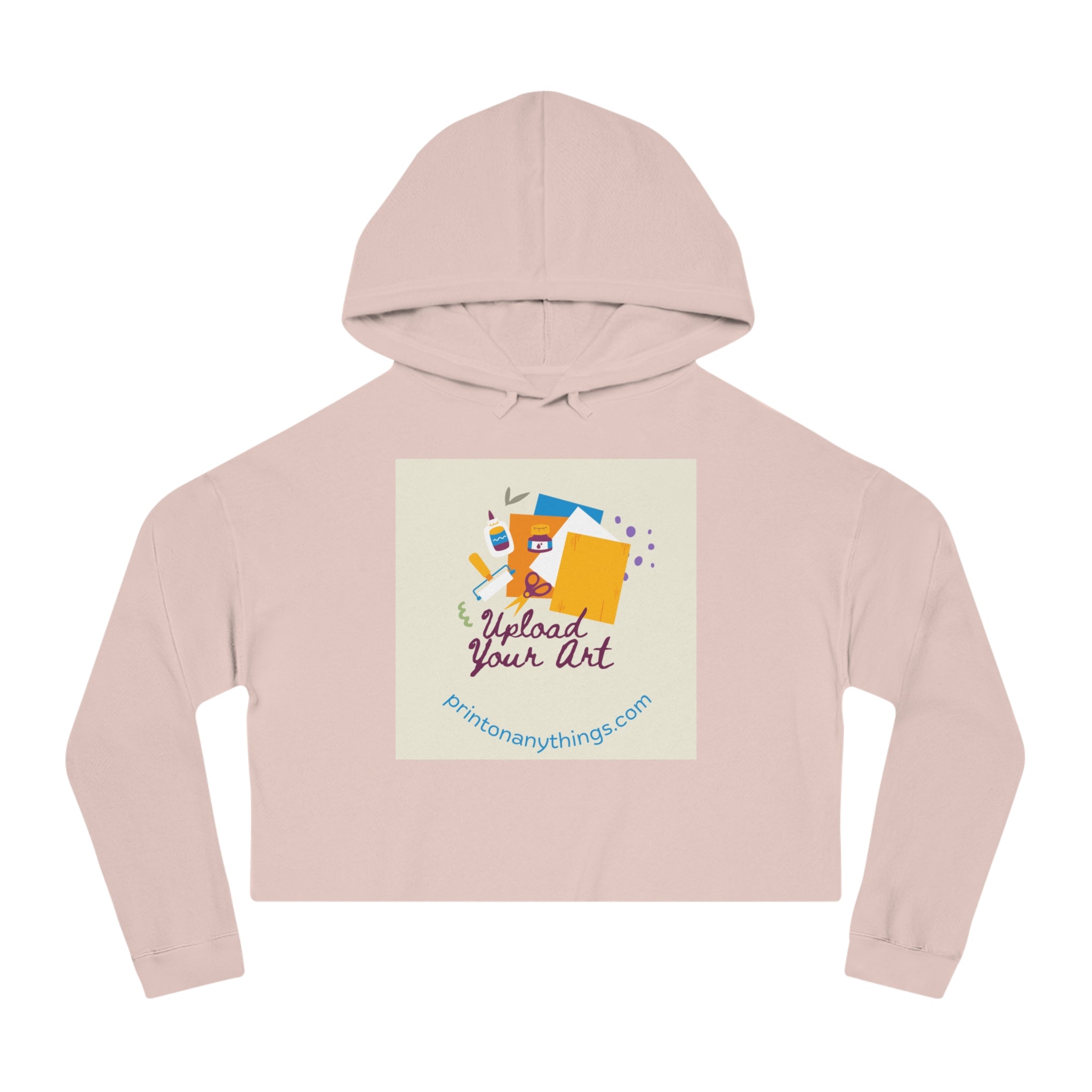 Custom Women’s Cropped Hooded Sweatshirt – Upload Your Art Design