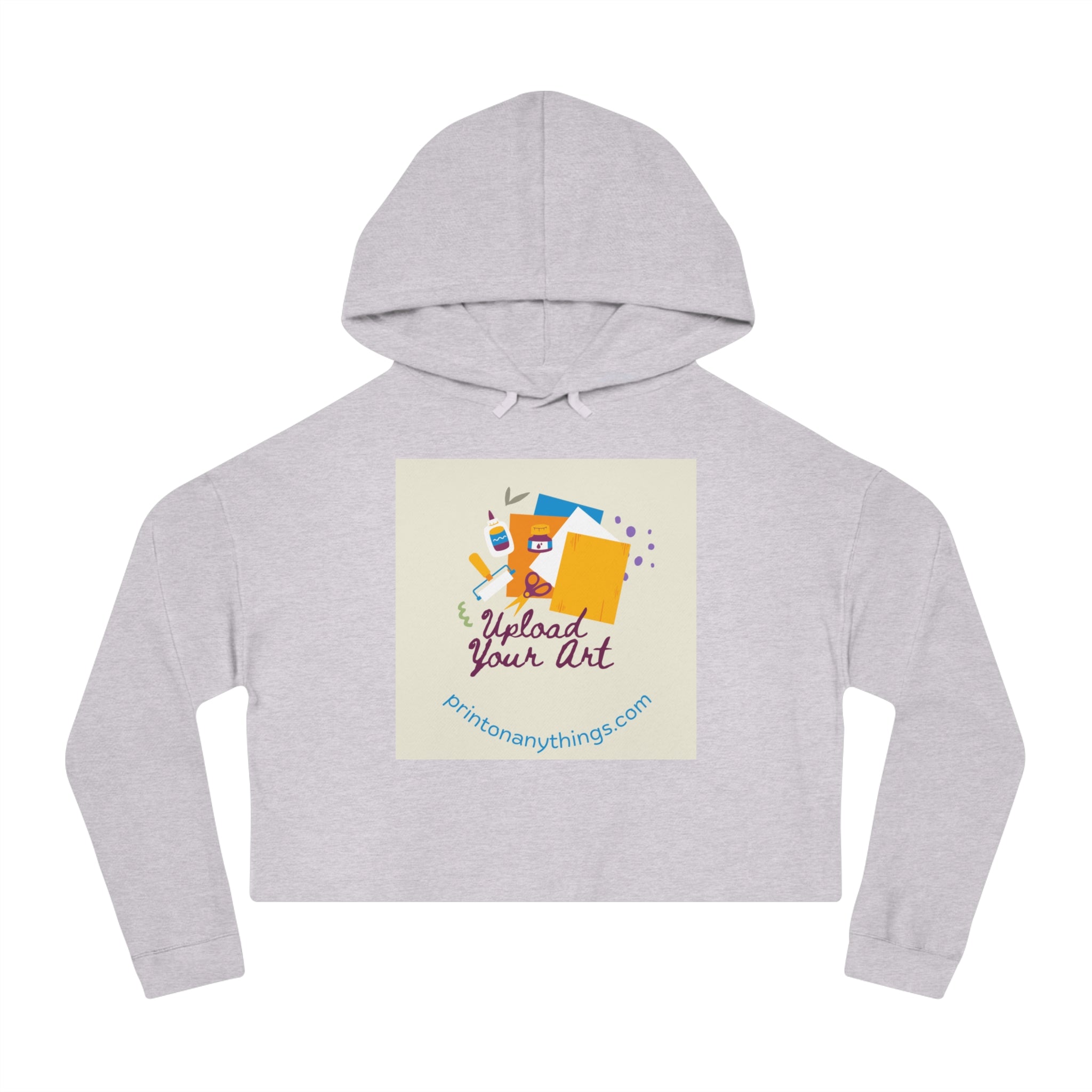 Custom Women’s Cropped Hooded Sweatshirt – Upload Your Art Design