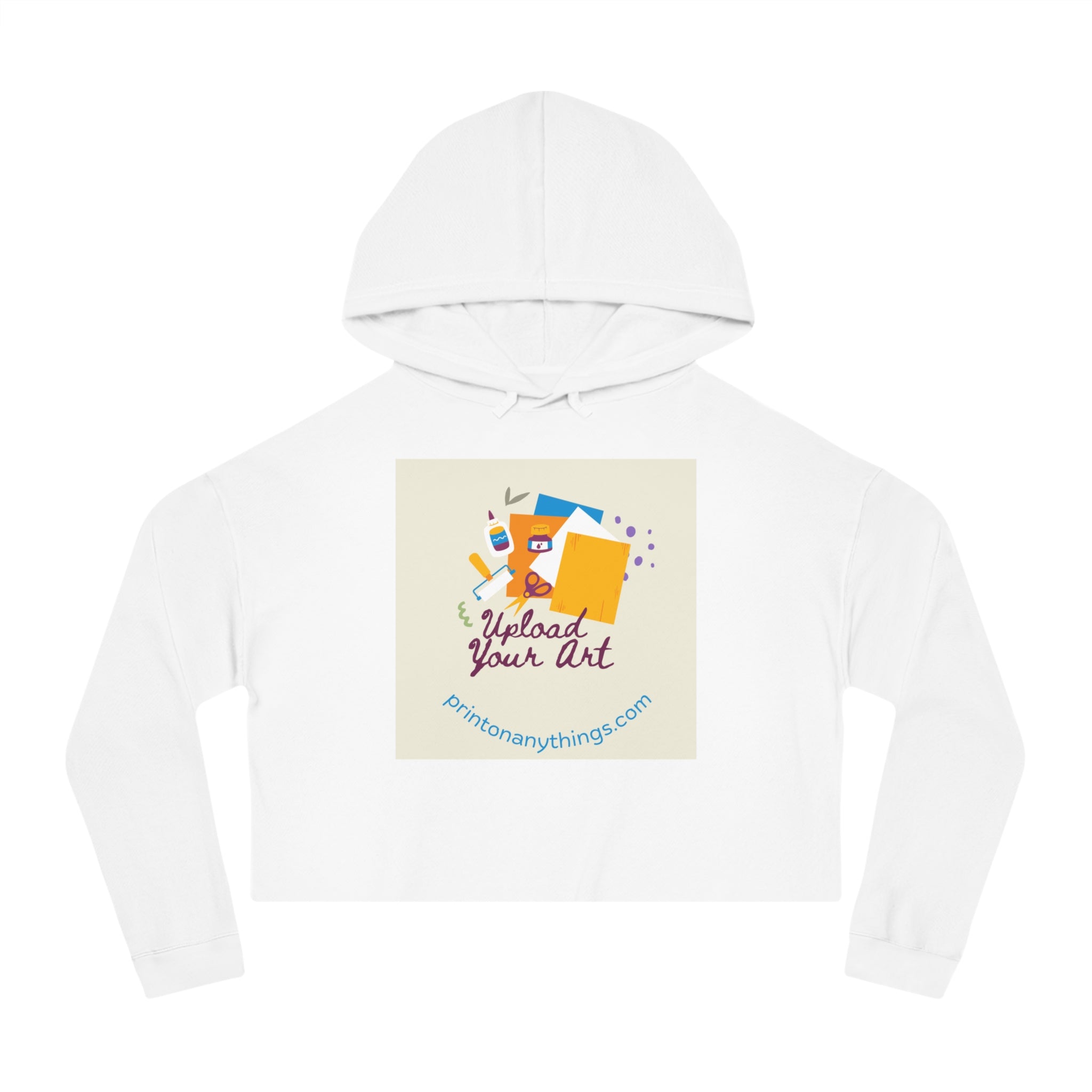 Custom Women’s Cropped Hooded Sweatshirt – Upload Your Art Design