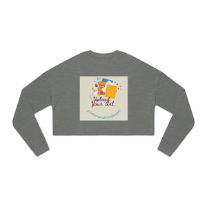 Art-Inspired Women's Cropped Sweatshirt - 'Upload Your Art' Design