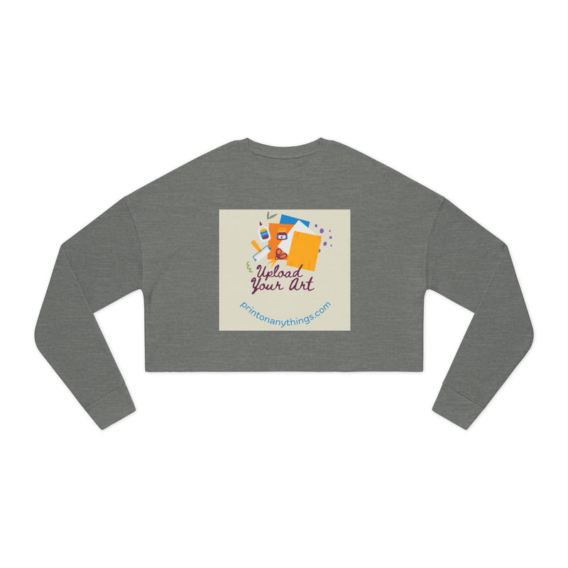 Art-Inspired Women's Cropped Sweatshirt - 'Upload Your Art' Design