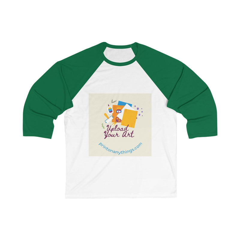 Creative Unisex 3/4 Sleeve Baseball Tee - Upload Your Art Design