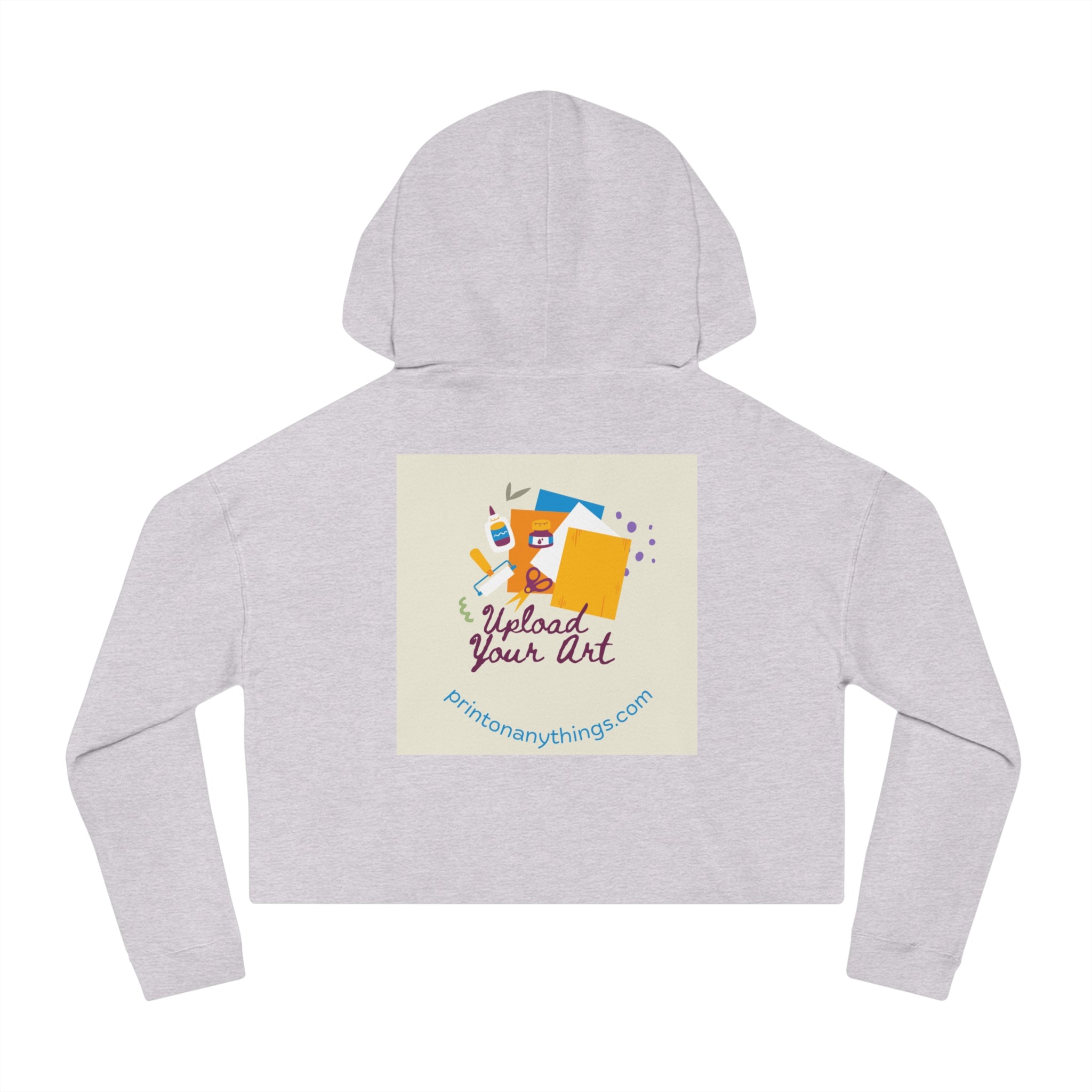 Custom Women’s Cropped Hooded Sweatshirt – Upload Your Art Design