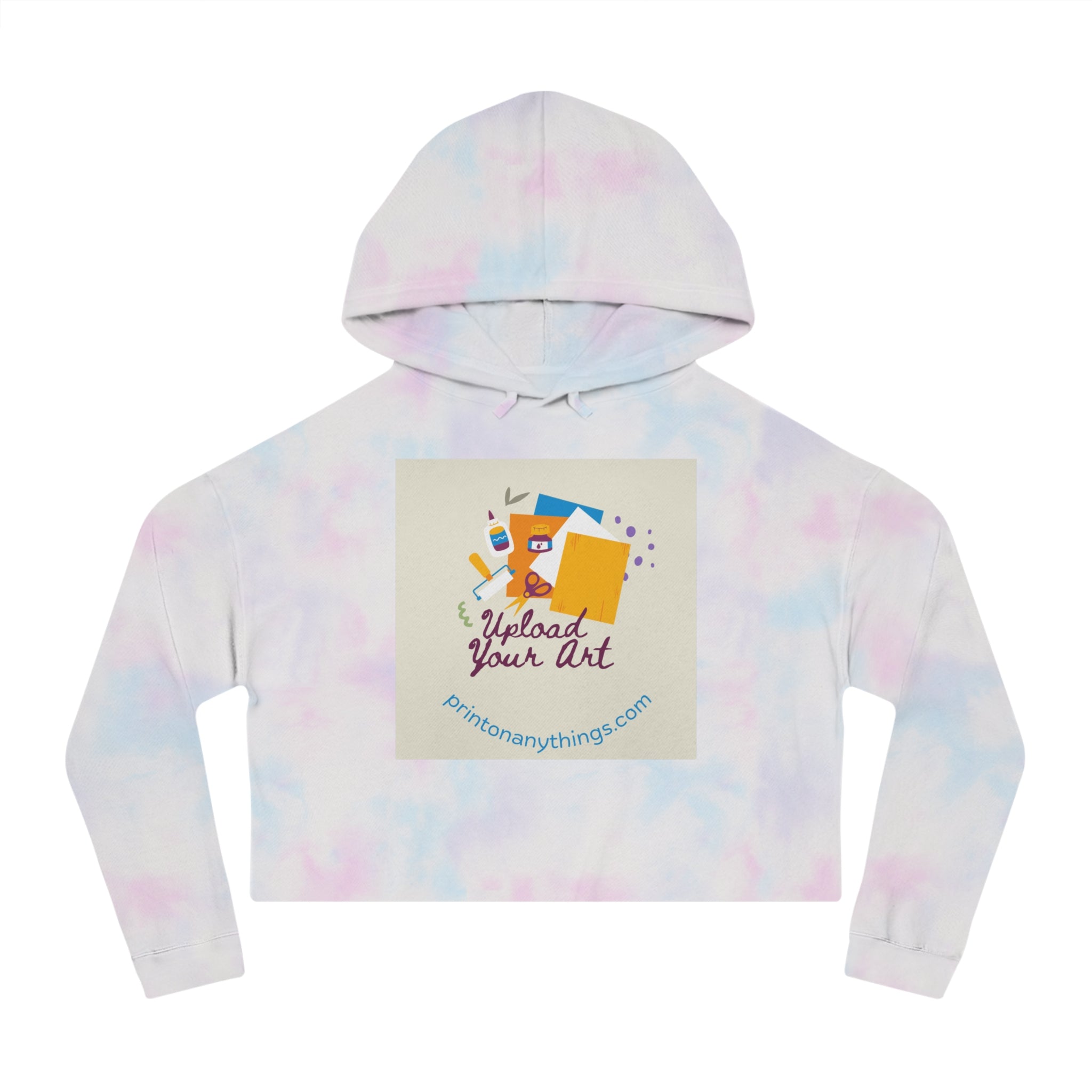 Custom Women’s Cropped Hooded Sweatshirt – Upload Your Art Design