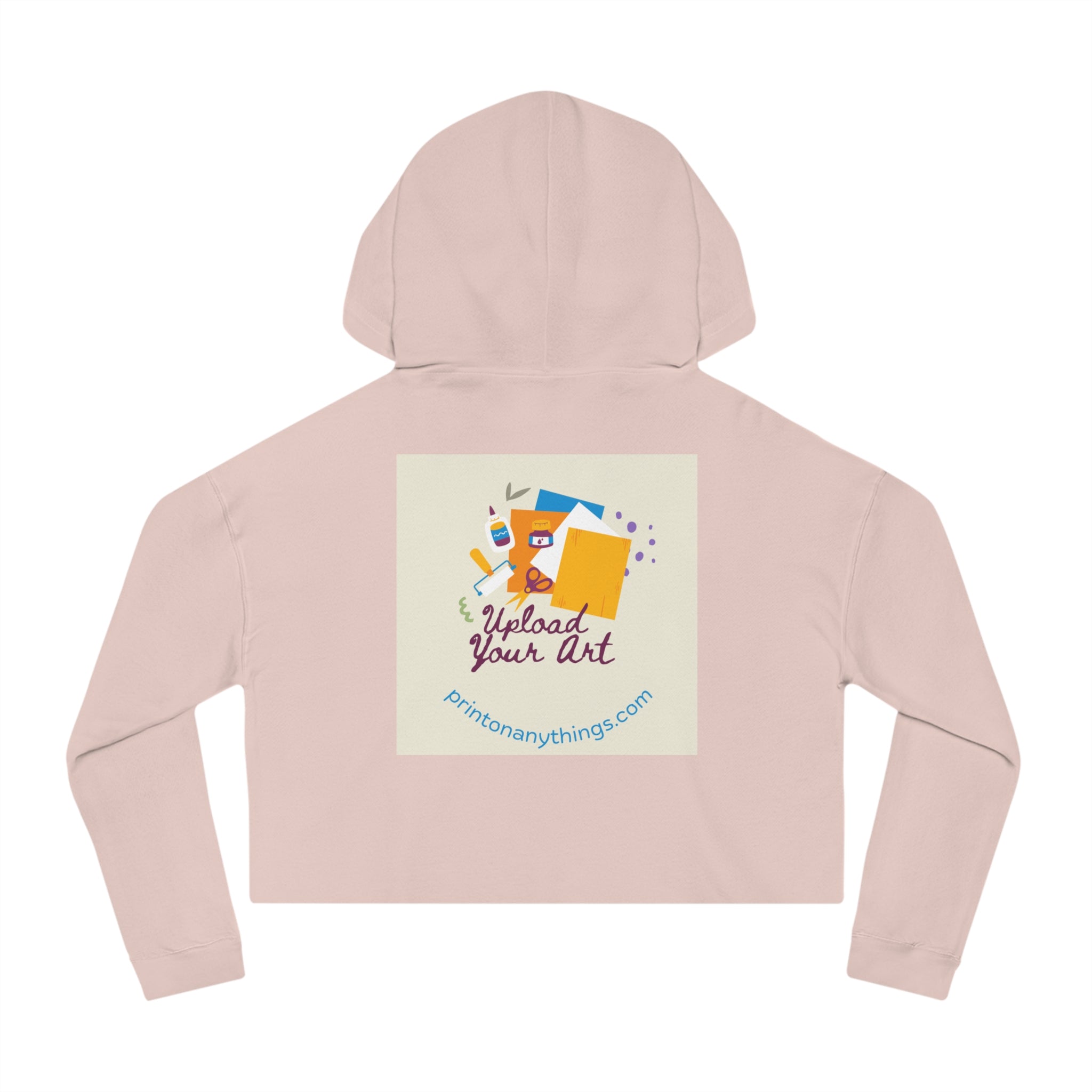 Custom Women’s Cropped Hooded Sweatshirt – Upload Your Art Design