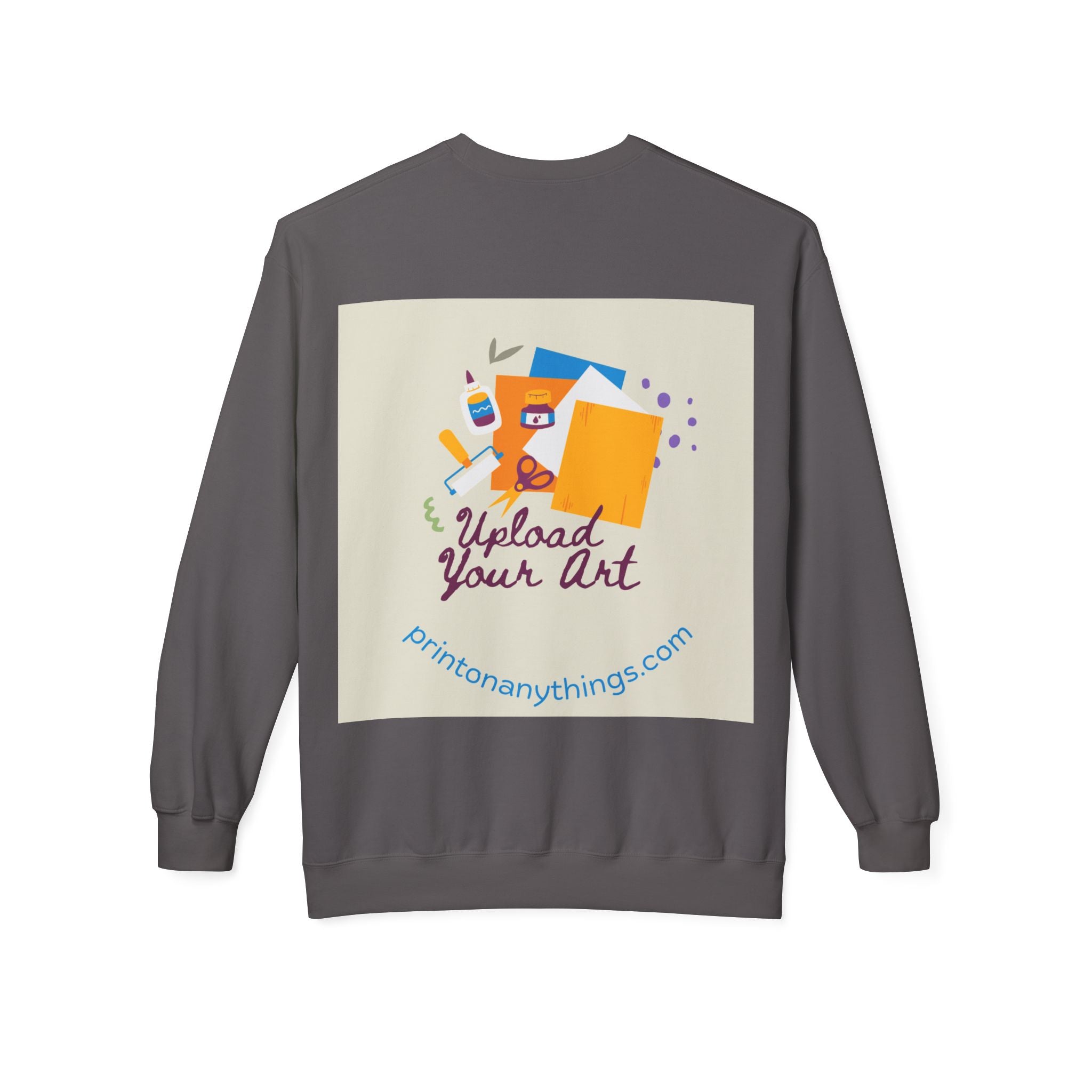 Custom Art Upload Crewneck Sweatshirt - Personalized Fleece Sweater