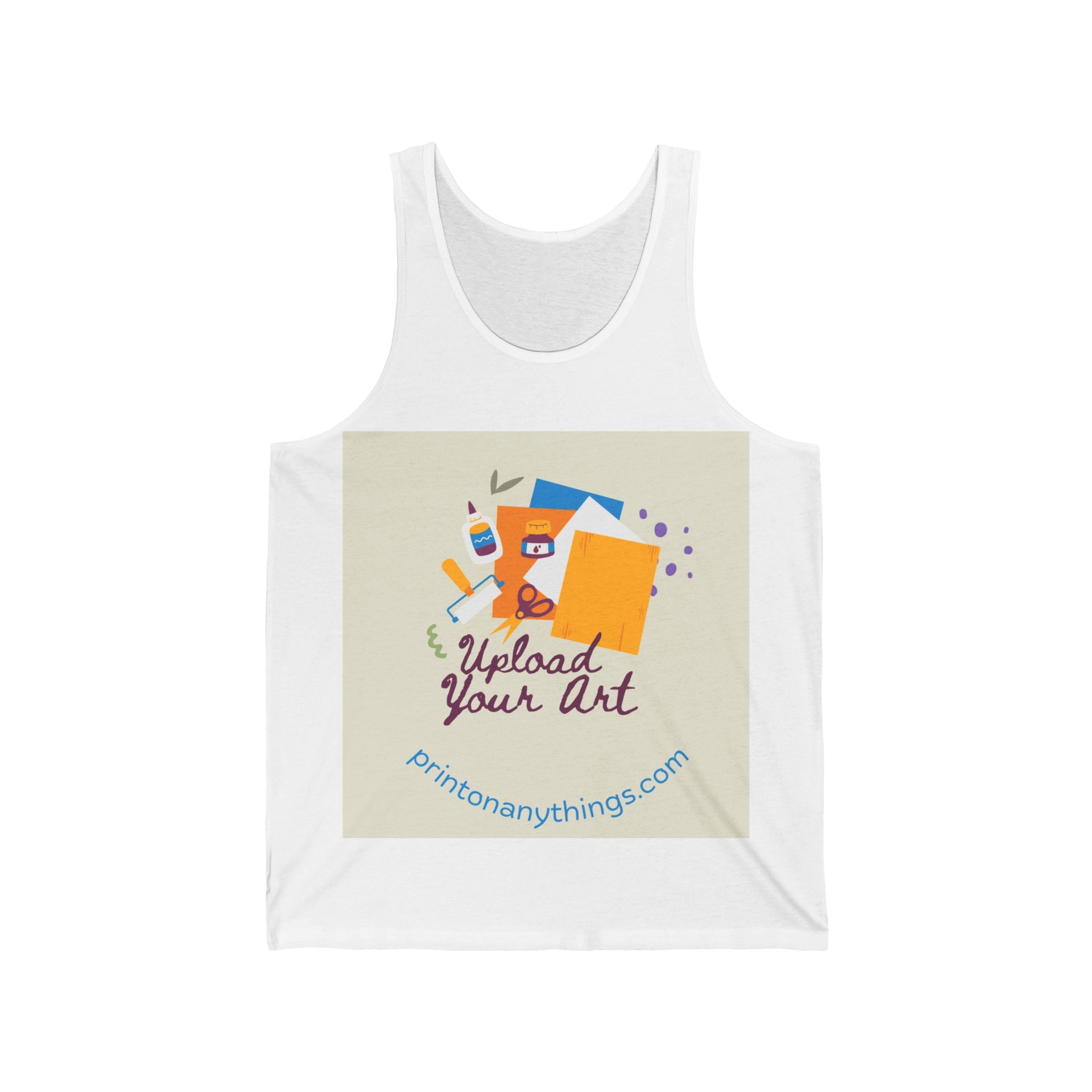 Customizable Art Upload Unisex Jersey Tank Top