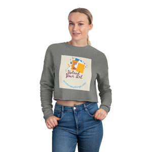 Art-Inspired Women's Cropped Sweatshirt - 'Upload Your Art' Design