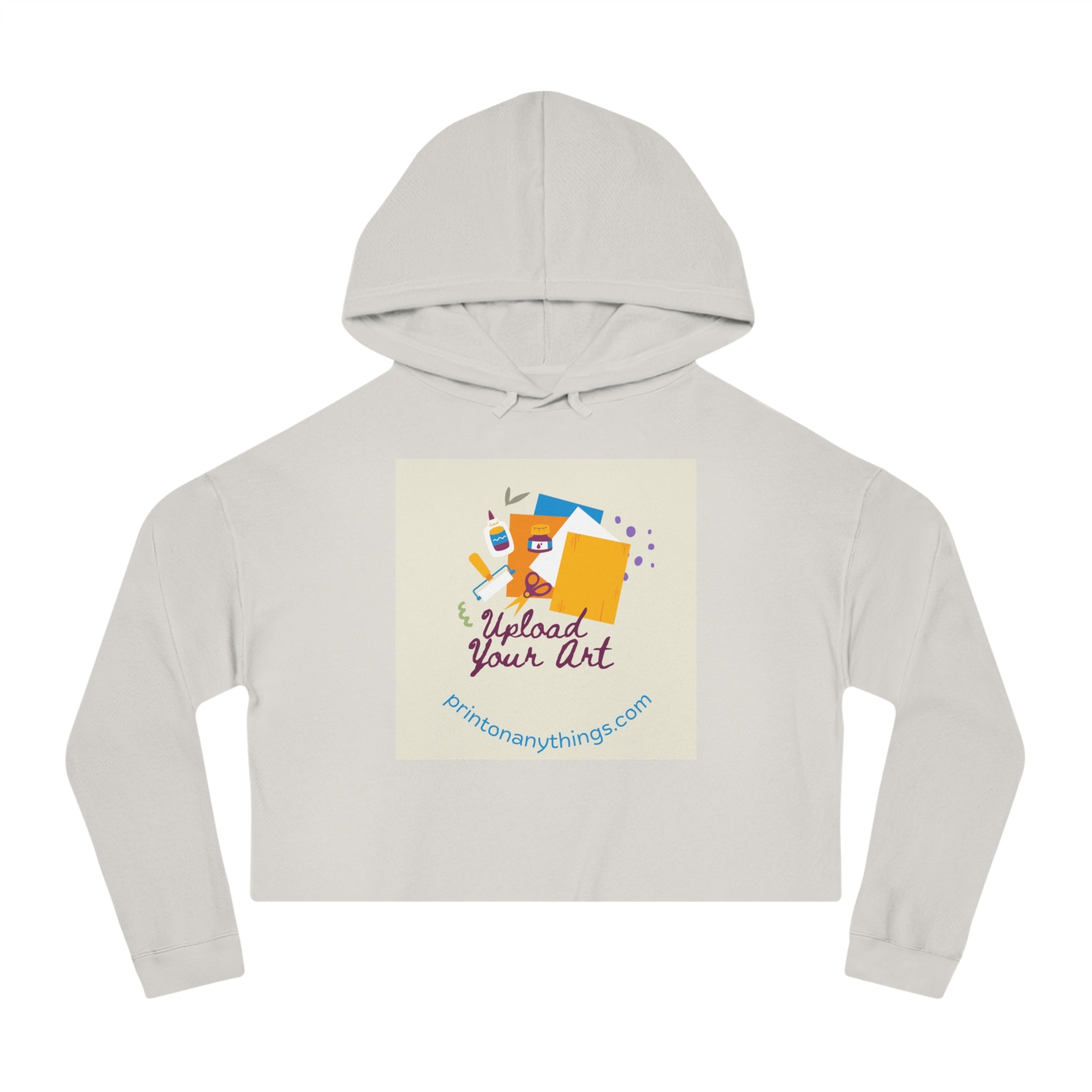 Custom Women’s Cropped Hooded Sweatshirt – Upload Your Art Design