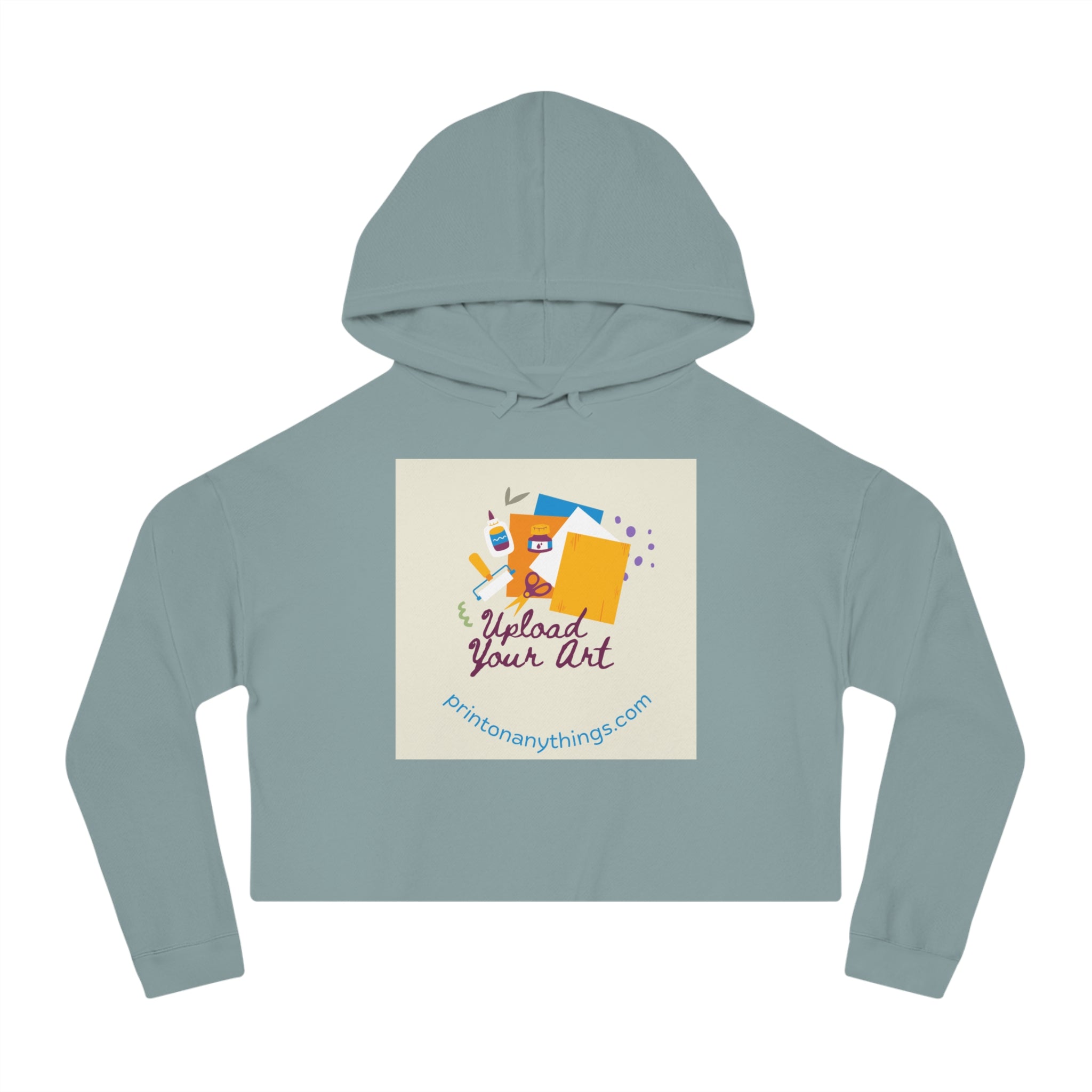 Custom Women’s Cropped Hooded Sweatshirt – Upload Your Art Design