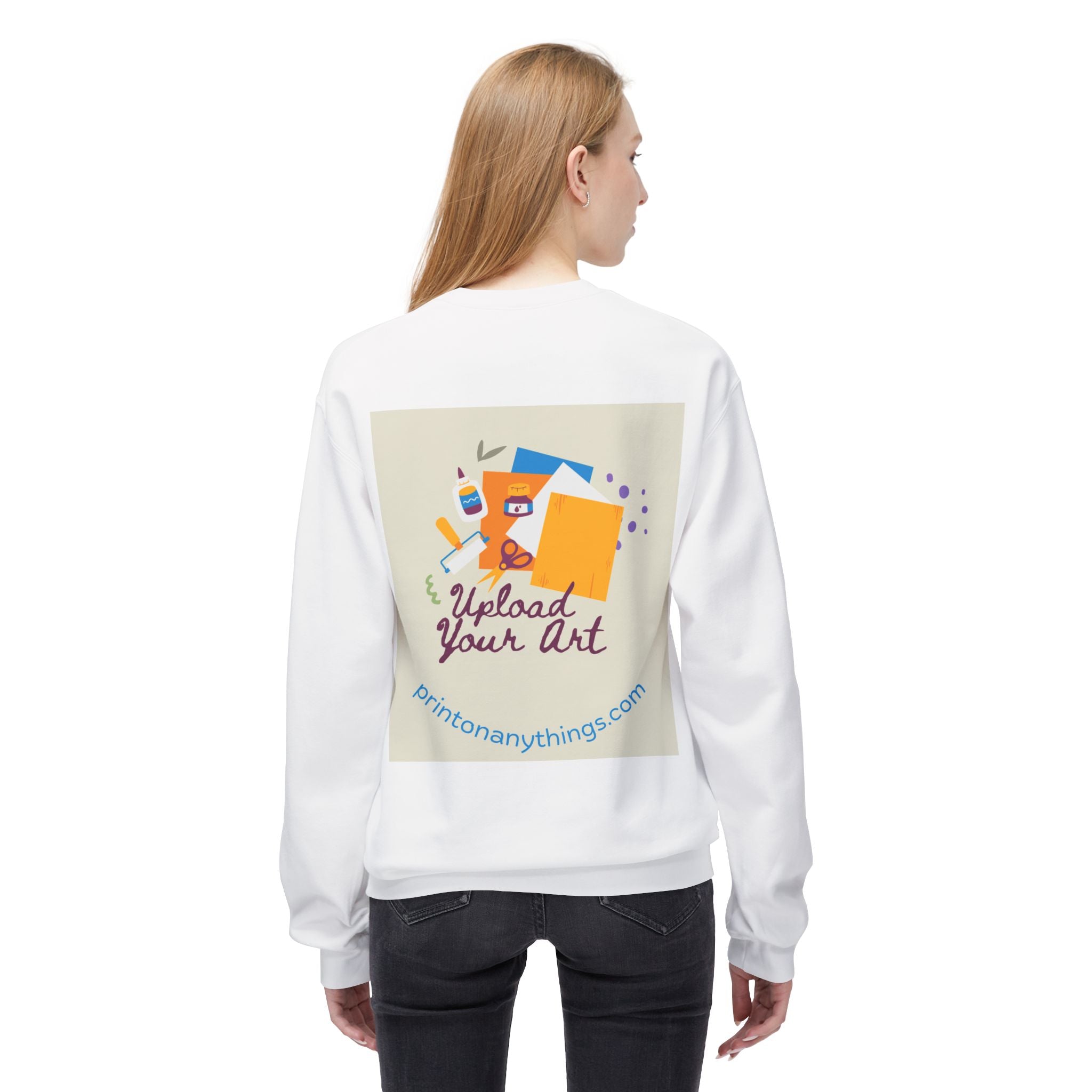 Custom Art Upload Crewneck Sweatshirt - Personalized Fleece Sweater