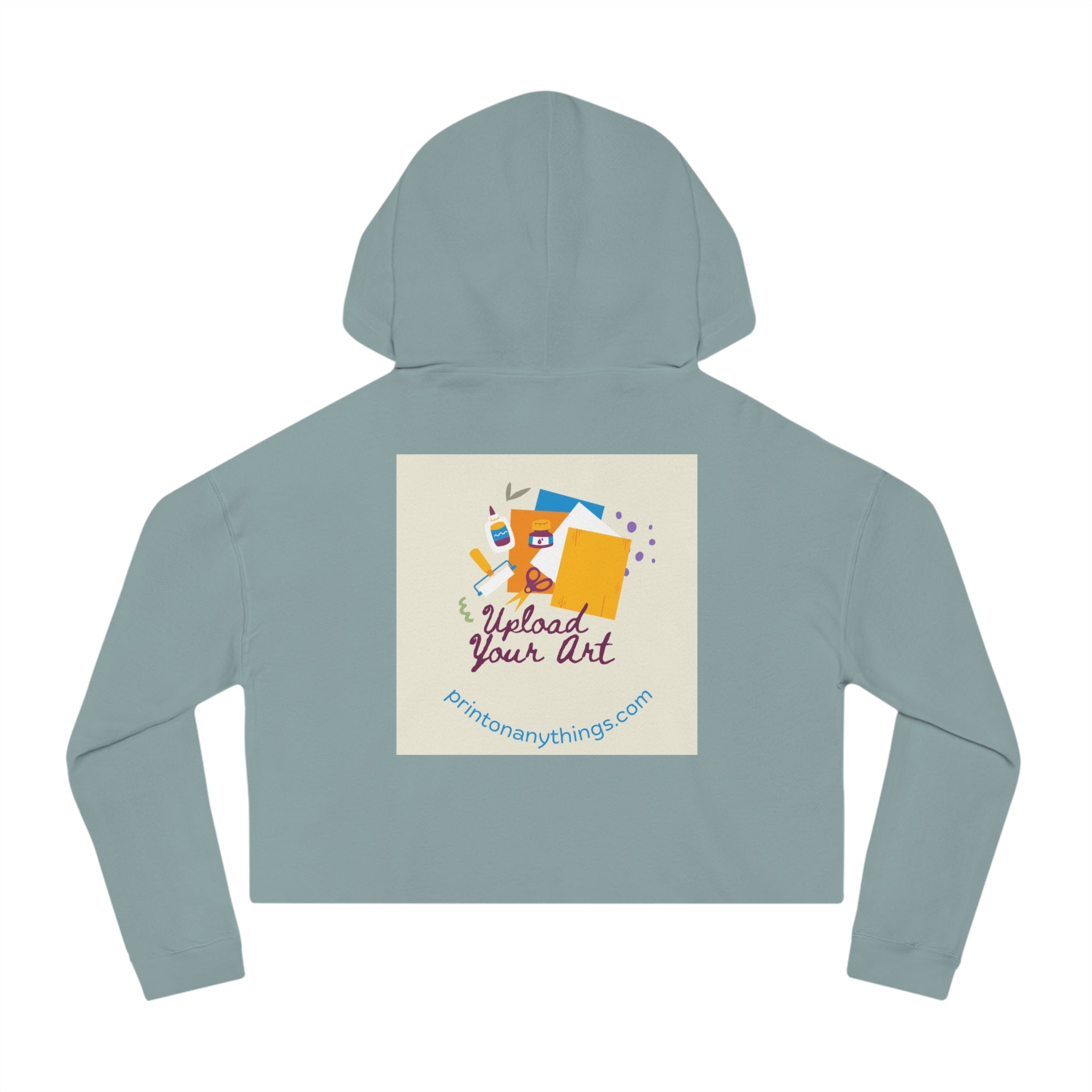 Custom Women’s Cropped Hooded Sweatshirt – Upload Your Art Design