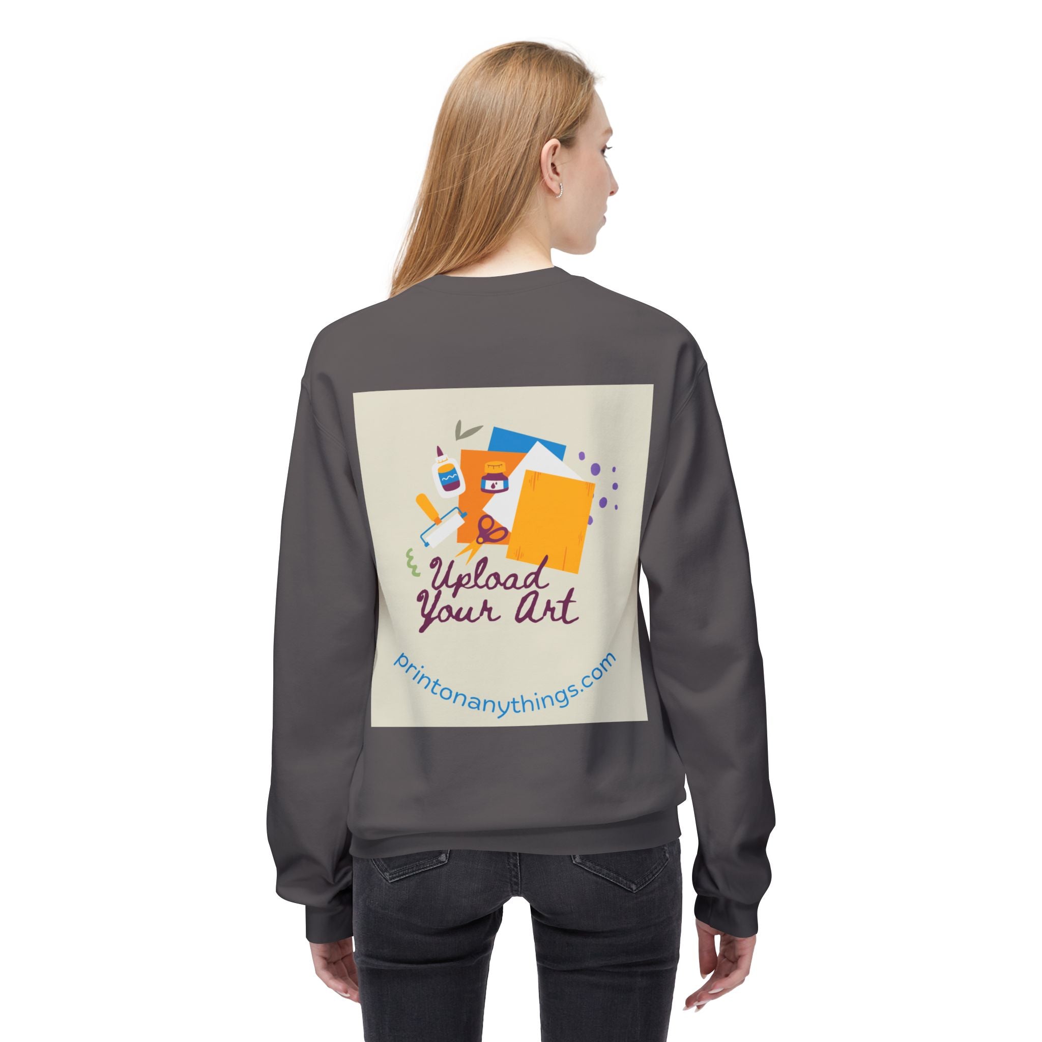 Custom Art Upload Crewneck Sweatshirt - Personalized Fleece Sweater