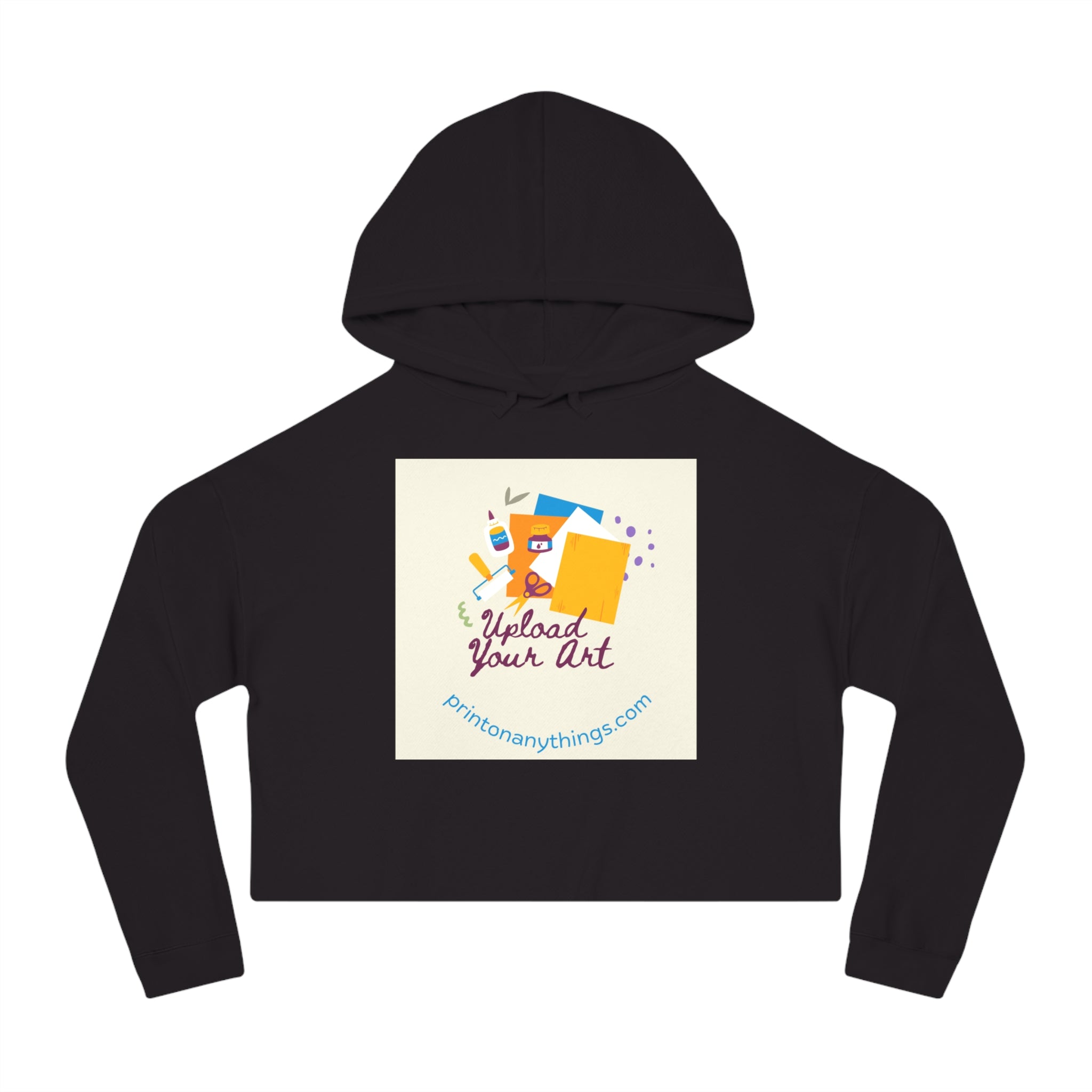 Custom Women’s Cropped Hooded Sweatshirt – Upload Your Art Design