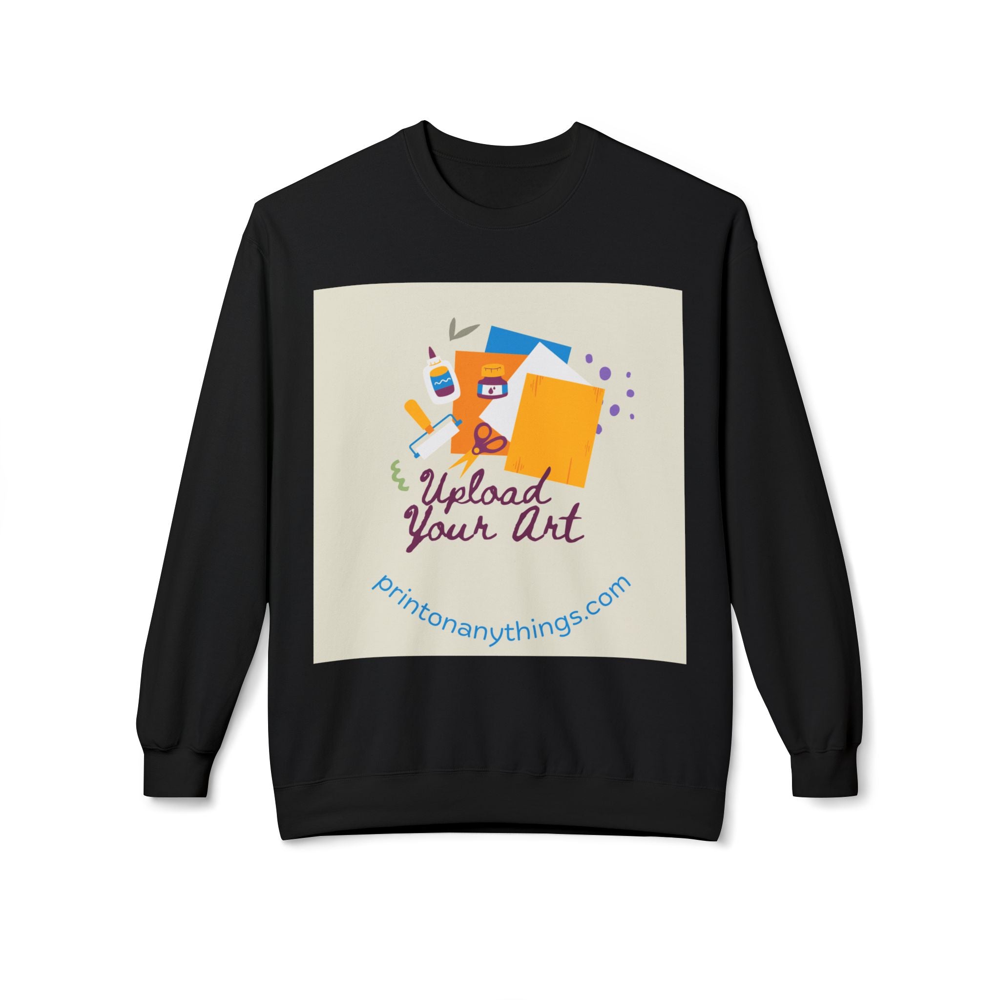 Custom Art Upload Crewneck Sweatshirt - Personalized Fleece Sweater