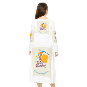 Creative Expression Women's Long Sleeve Dance Dress - 'Upload Your Art' Design