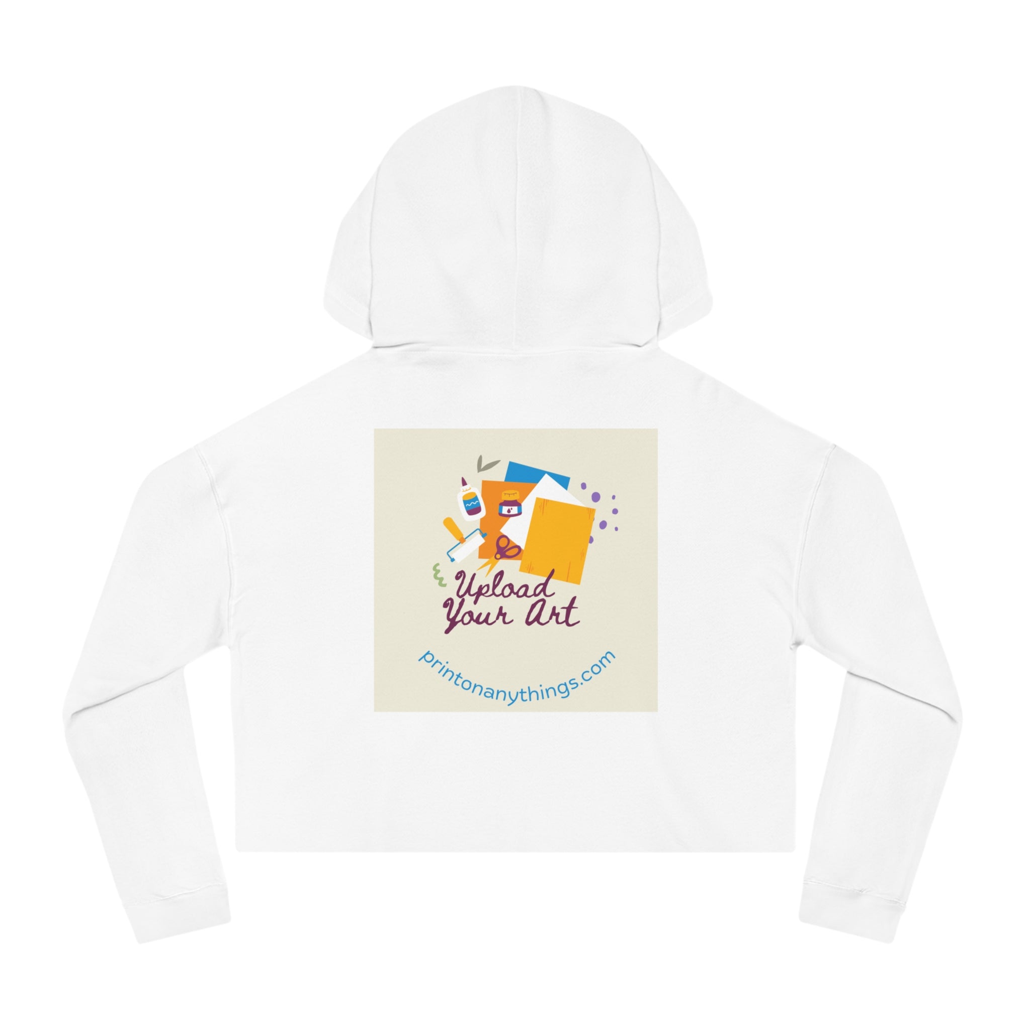 Custom Women’s Cropped Hooded Sweatshirt – Upload Your Art Design