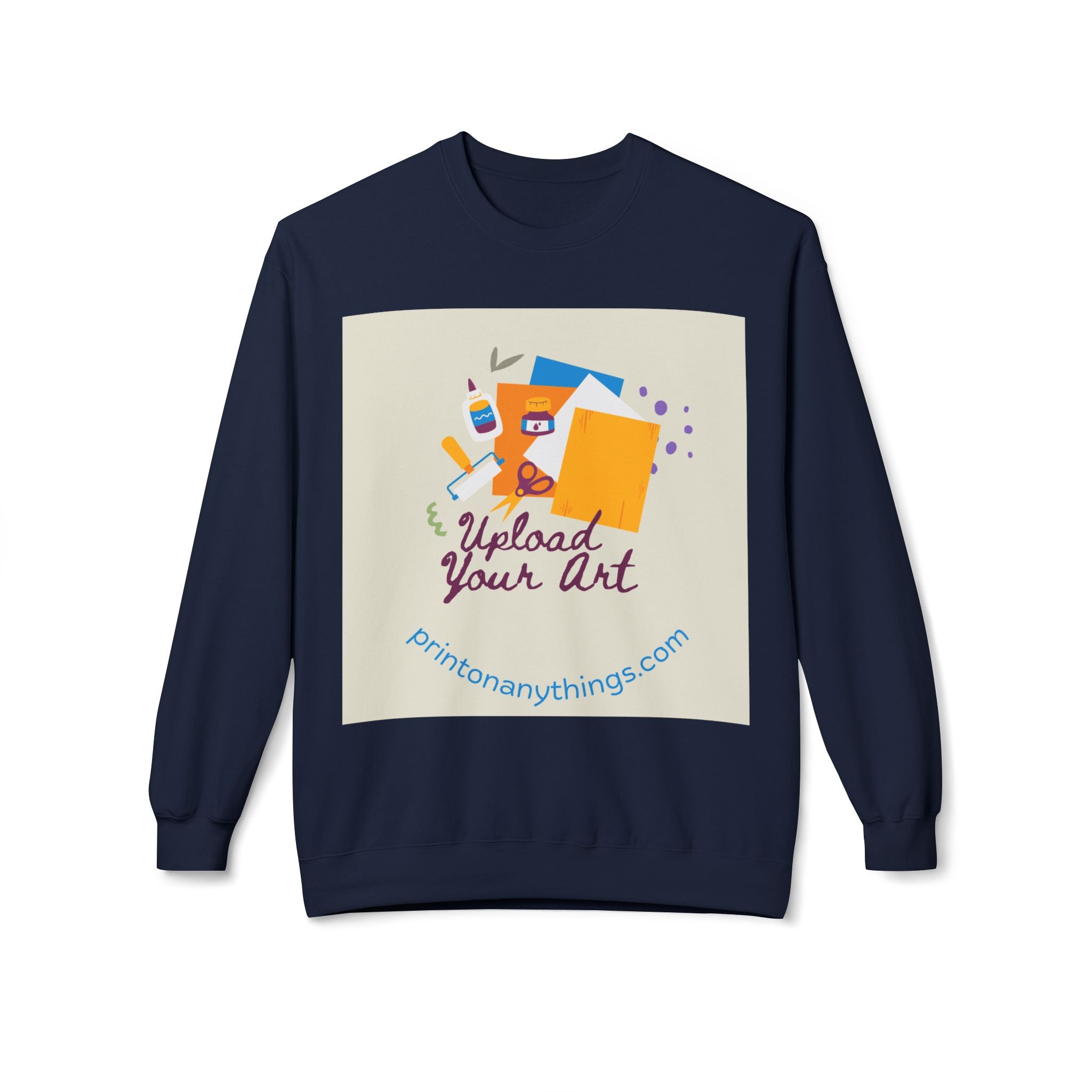 Custom Art Upload Crewneck Sweatshirt - Personalized Fleece Sweater